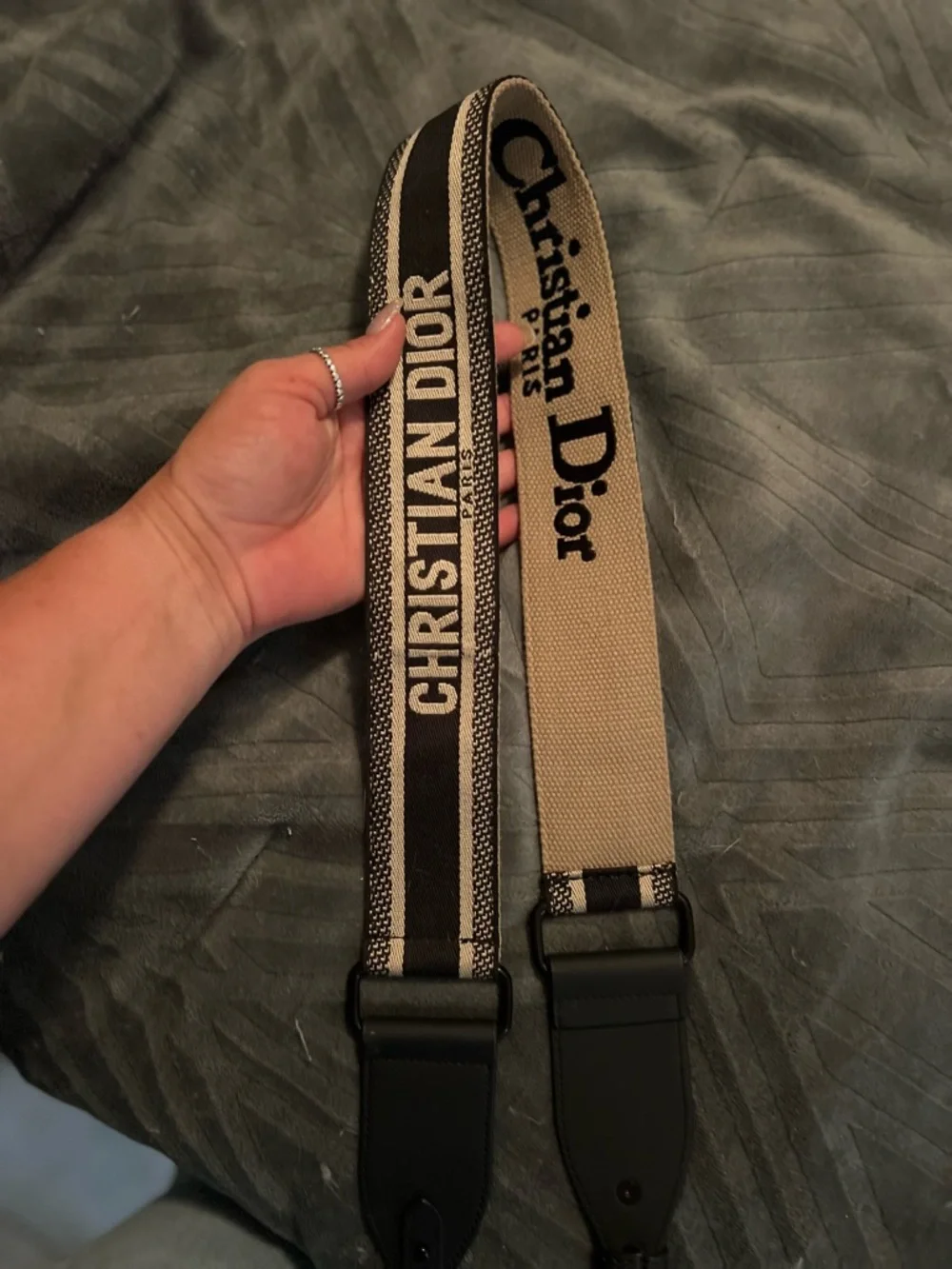 Dior Beige and Black Christian Dior Wide Detachable Strap - Picture 9 of 9